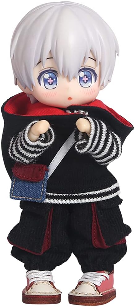112 BJD – Conjunto de accesorios de muñeca + camisa + pantalones para muñeca OB11, YMY de 4.3 pulgadas, cuerpo de muñeca, GSC, Body9 (Negro)