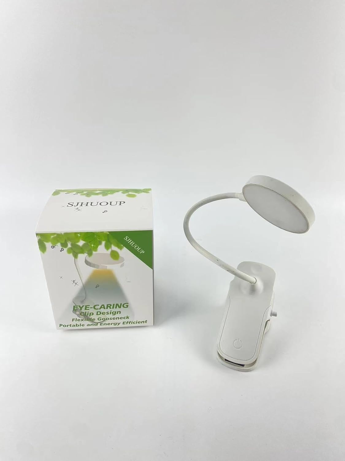 SJHUOUP – Lámpara de escritorio con clip, 3 modos de iluminación, 10 modos de iluminación, 10 brillos regulables, luz de abrazadera USB, flexible,