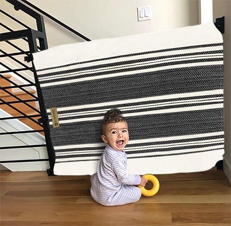 The Stair Barrier Baby and Pet Gate Barandilla a la pared Puerta de bebé – Puertas de seguridad para niños o perros – Puerta de bebé de tela para