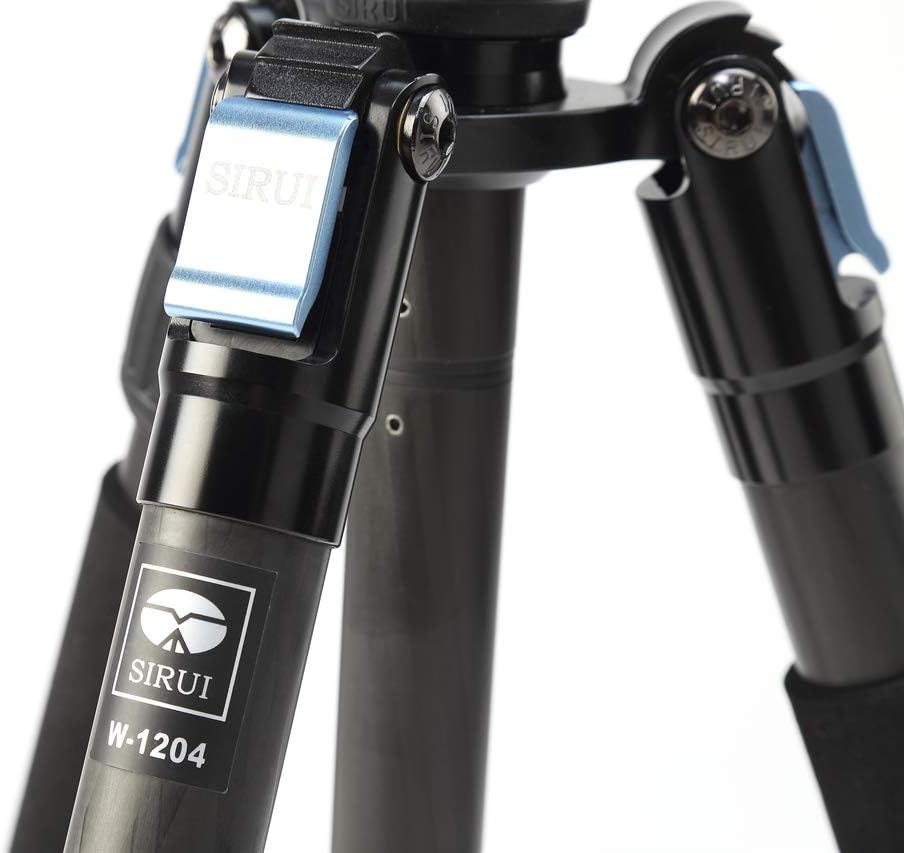 Sirui W-1204 Trípode de fibra de carbono impermeable de 4 secciones, capacidad de 33.1 libras, altura máxima de 65 pulgadas, gris (6913)