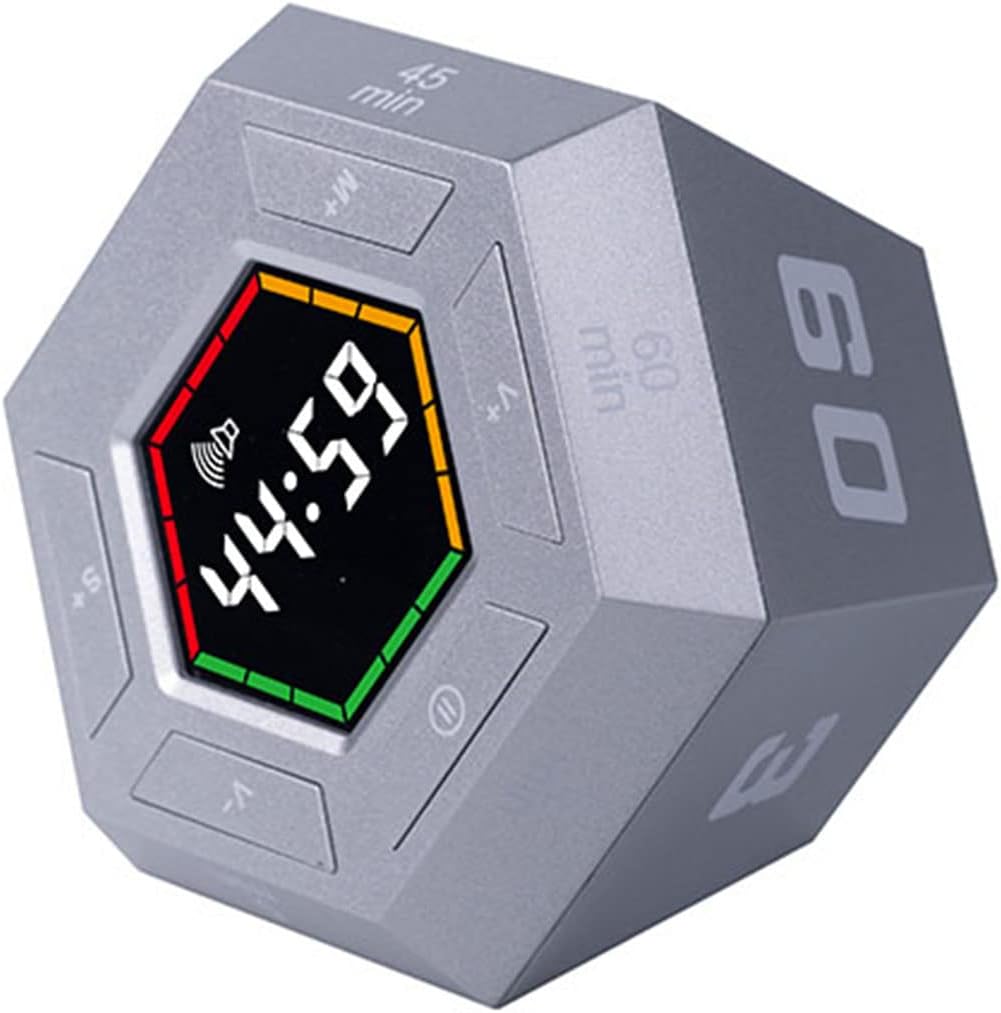 Pomodoro Temporizador, cubo de temporizador de productividad, temporizador de cuenta regresiva inteligente preestablecido de 3515304560 minutos,