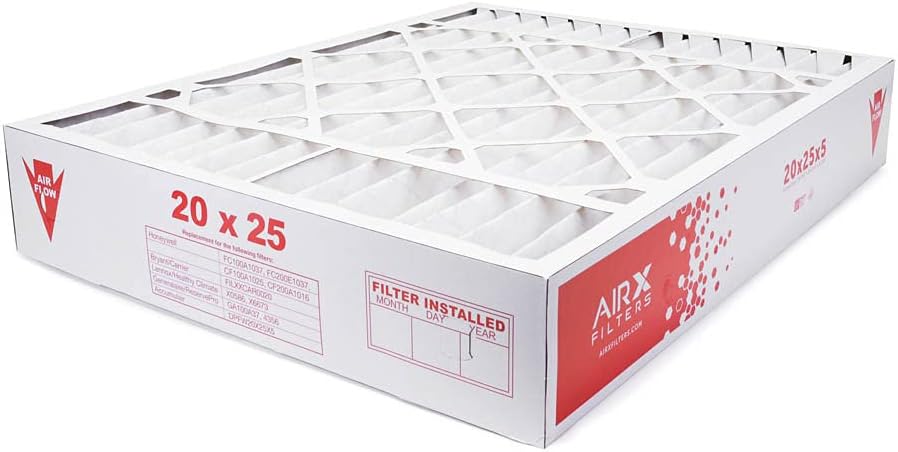 AIRx Filters – Filtro de aire MERV 11 HVAC de 20 x 25 x 5 pulgadas para calefactor de aire acondicionado Honeywell FC100A1037 FC35A1027 CF200A1016,