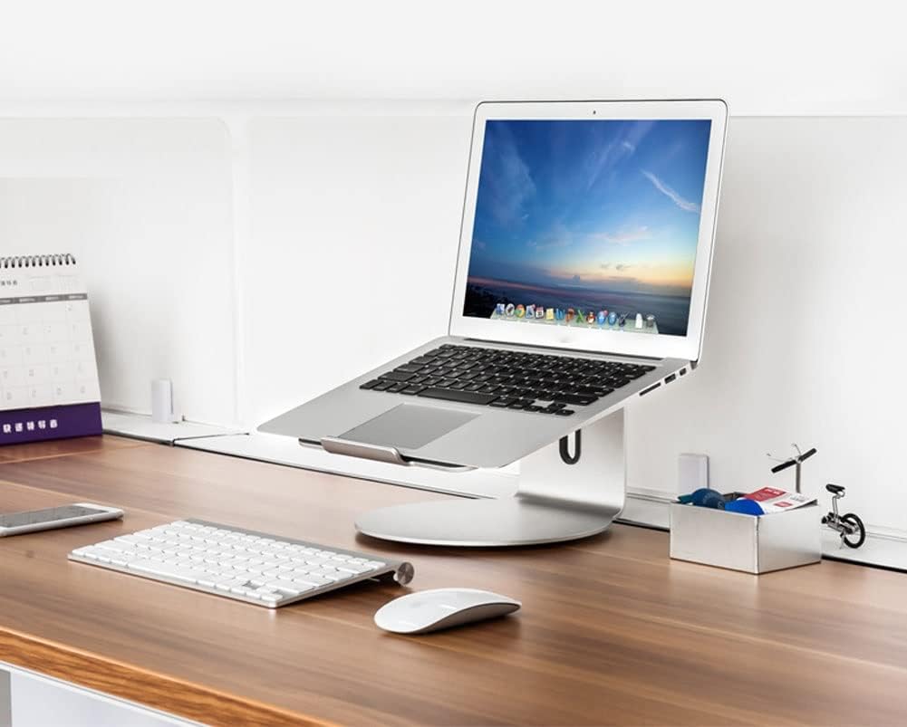 Laptop Stand,360 Rotation Aluminum Alloy Material Durable Cooling Base Laptop Stands for 10 to 15.6 Inches Notebook Computer (Color  Silver)