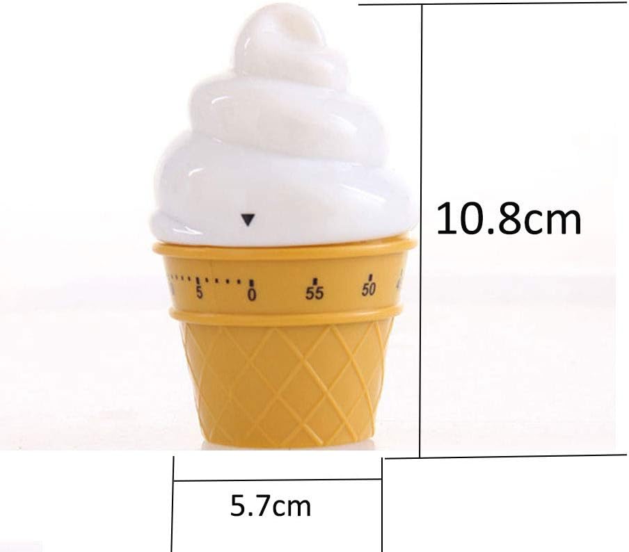 Temporizador mecánico manual Helado Modelo Temporizadores 60 Minutos Cocina Temporizador Reloj Fuerte Alarma Contadores (blanco)