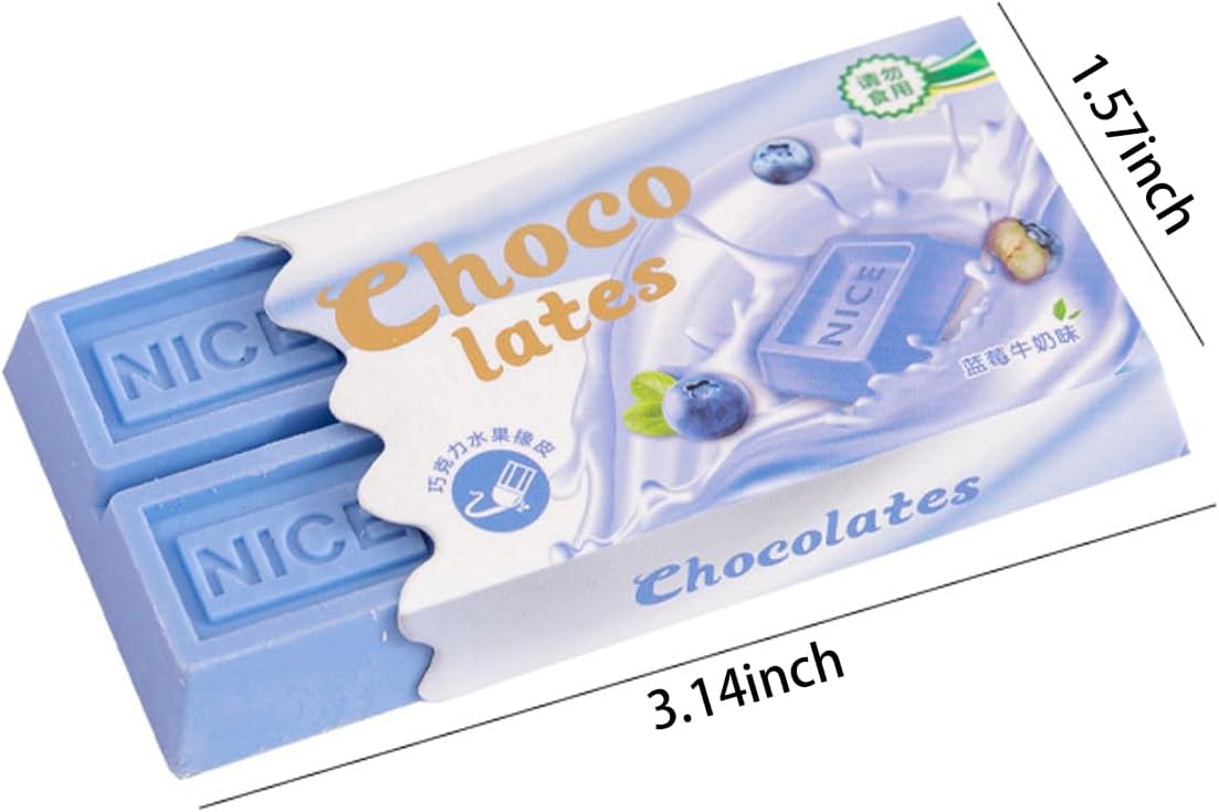 Exasinine Borrador de chocolate para suministros escolares de regalo, 6 unidades