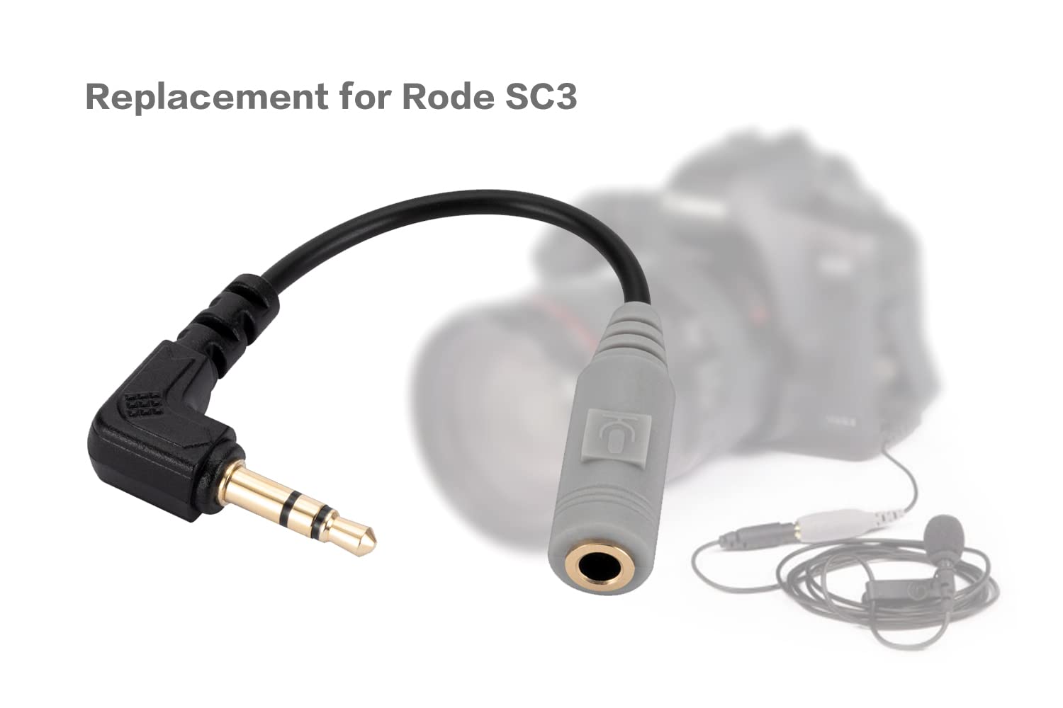UNCLE LIGHT Cable de micrófono SC3 de repuesto para adaptador TRRS a TRS de 0.138 in para cámaras Grabadoras de video compatibles con Sony Nikon