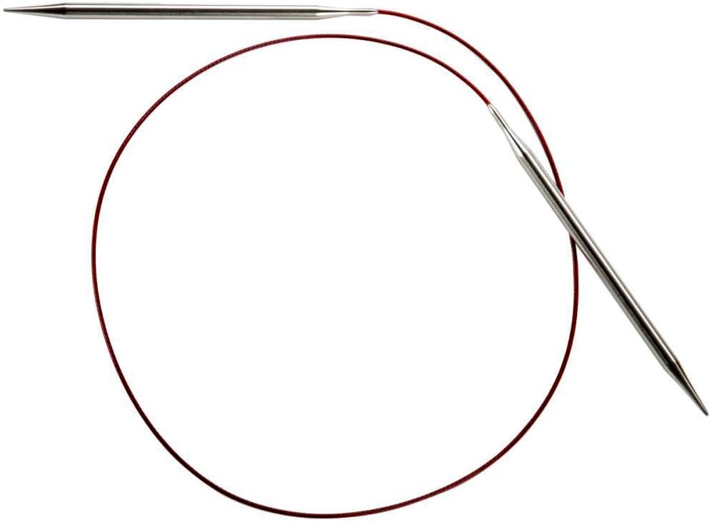 ChiaoGoo Agujas de tejer circulares de 32 pulgadas (81 cm) (acero inoxidable), color rojo