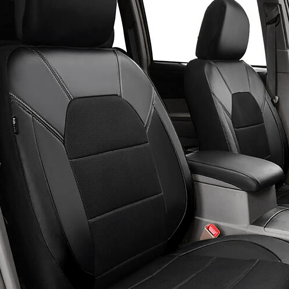 Asiento delantero de coche para Mazda 2 Mazda2 2007-2019 5 asientos, piel sintética + funda de asiento de tela, cómoda funda de asiento de