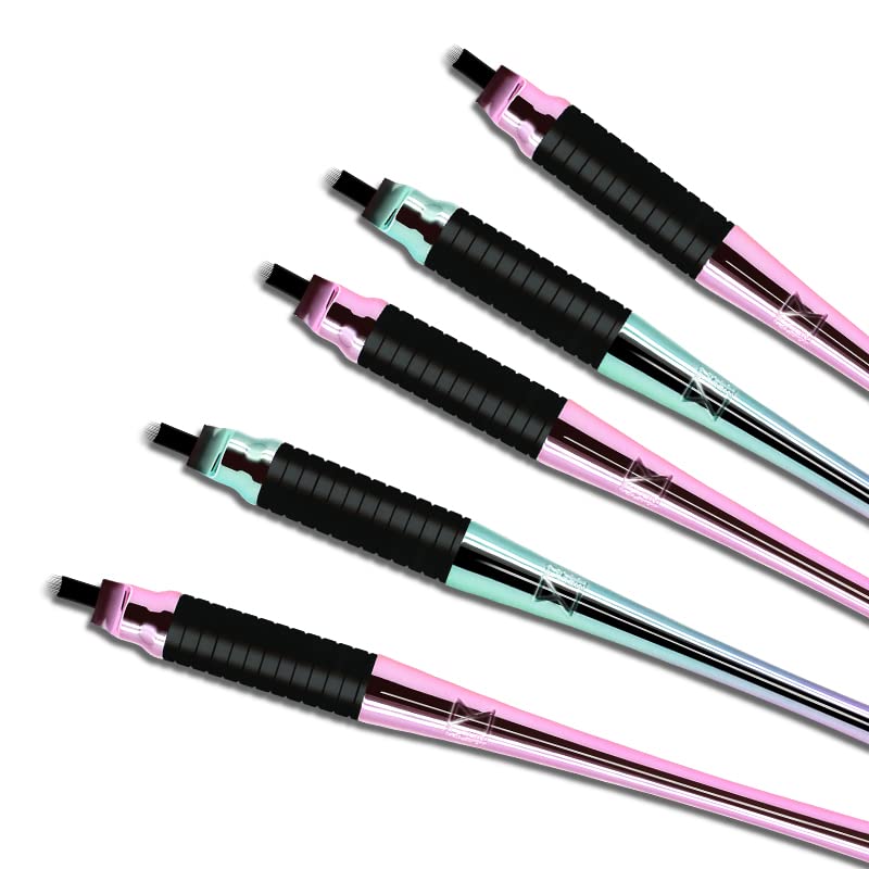 M ellie’s Signature – Bolígrafo de cejas Microblading (paquete de 10)  Bolígrafo desechable para cejas  Hoja esterilizada, agarre de goma cómodo y
