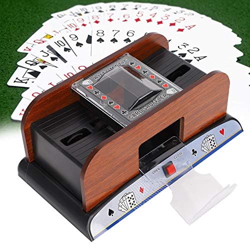Dioche Barajador automático de cartas, funciona con pilas automáticas de 2 barajas para blackjack, póquer silencioso, fácil de usar, ideal para uso