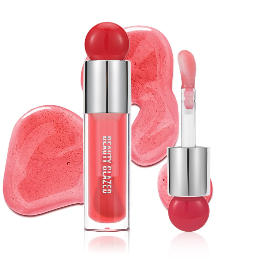 Beauty Glazed Variedad de colores – Aceite labial ultra hidratante y nutritivo no pegajoso, acabado brillante suave, aceite de brillo labial de