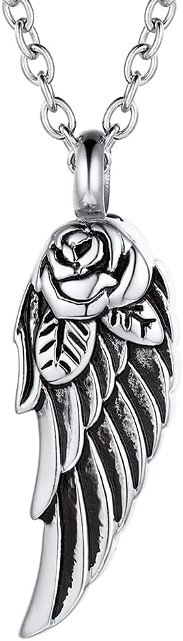 Urna de alas de ángel de la guarda para cenizas para mujeres, collares de cremación de recuerdo, joyería de recuerdo para hombres