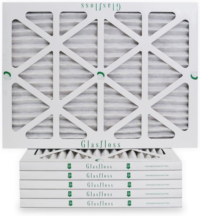 Glasfloss Filtro de aire plisado de 20 x 24 x 1, serie ZL, MERV 10, tamaño real 19 12 x 23 12 x 78 (caja de 6)