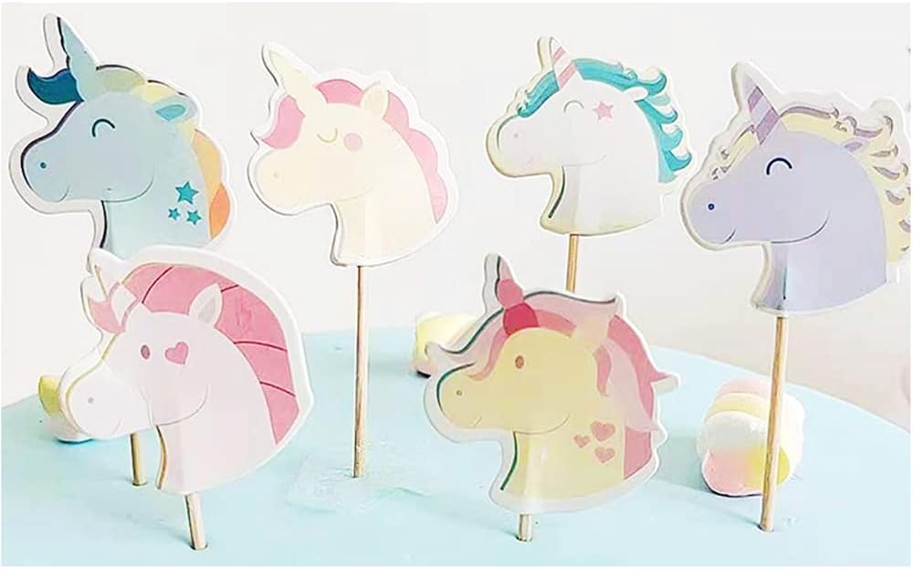 Flairs New York Decoración de fiesta para cupcakes (unicornios soños, paquete de 24 adornos para cupcakes)