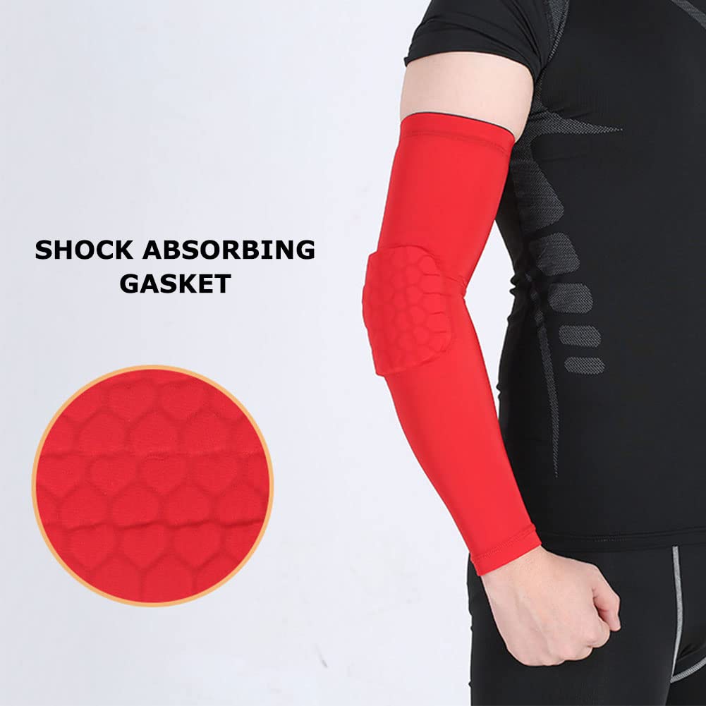 MEKOTSK 2 mangas acolchadas para coderas, mangas de baloncesto para baloncesto, fútbol, voleibol, béisbol, Blanco