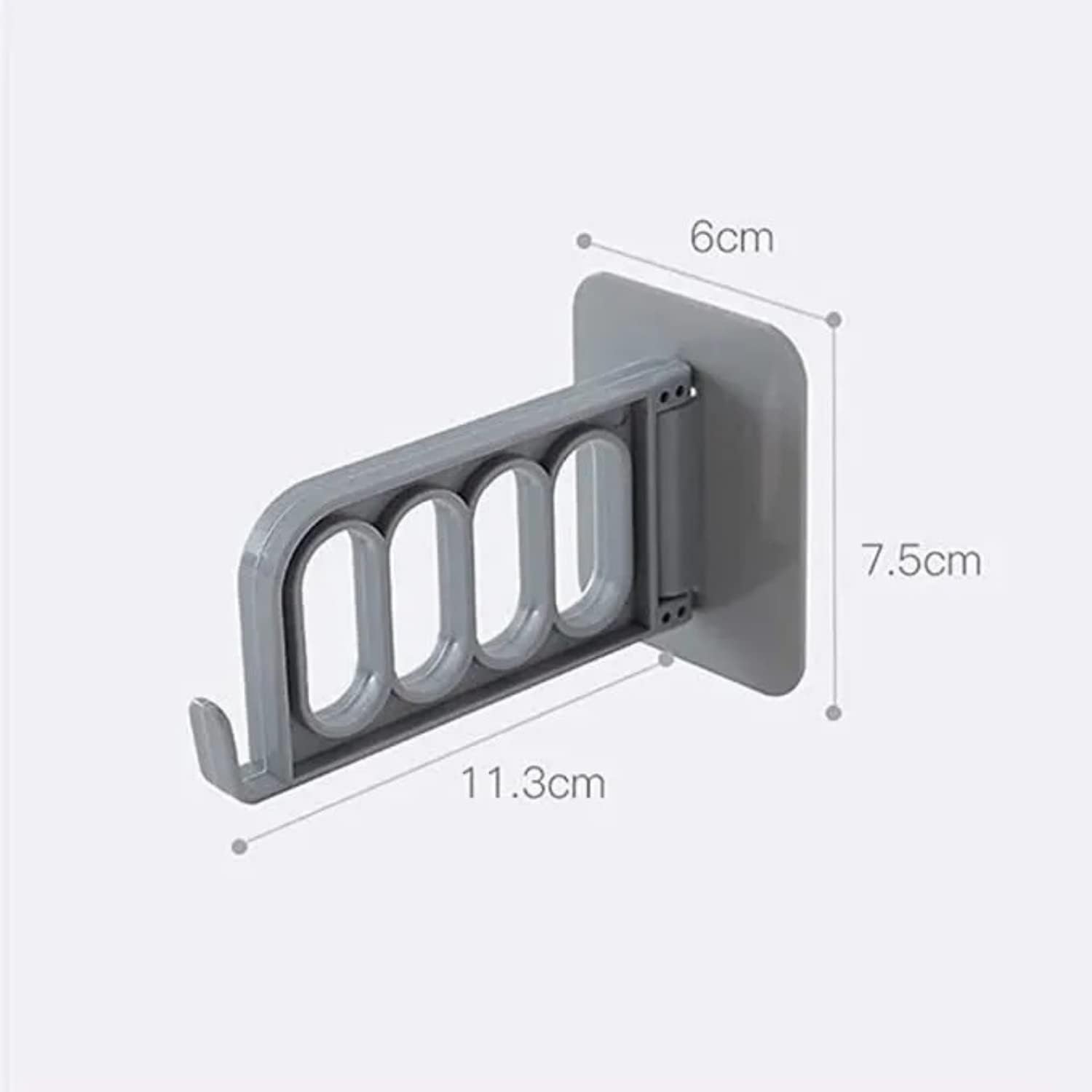 Percha plegable sin perforaciones, pequeña percha plegable para ropa, ganchos de almacenamiento para paredes, 4 agujeros montado en la pared,