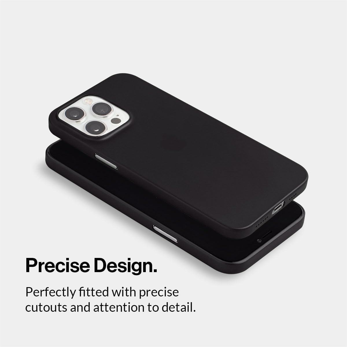 totallee Funda delgada para iPhone 15 Pro Max, la cubierta más delgada y minimalista para Apple iPhone 15 Pro Max (2023) (negro escarchado)