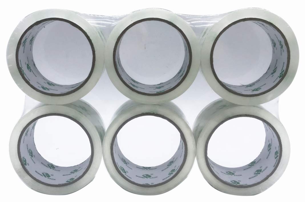 Cinta de embalaje gruesa de 3 x 3 pulgadas x 60 yardas por rollo de recambio, (2.7 mil), cintas industriales fuertes para mudanzas de almacenamiento