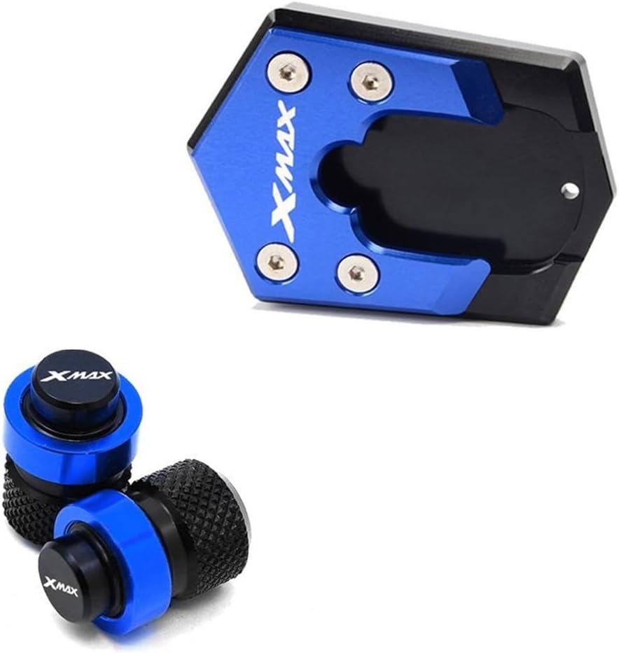 Motorcycle Side Stand pad XMAX300 Accessories Motorcycle Side Stand Kickstand Enlarge & Tire Valve Caps for Y&AMAHA Xmax 250 300 2017 2018 2019 2020