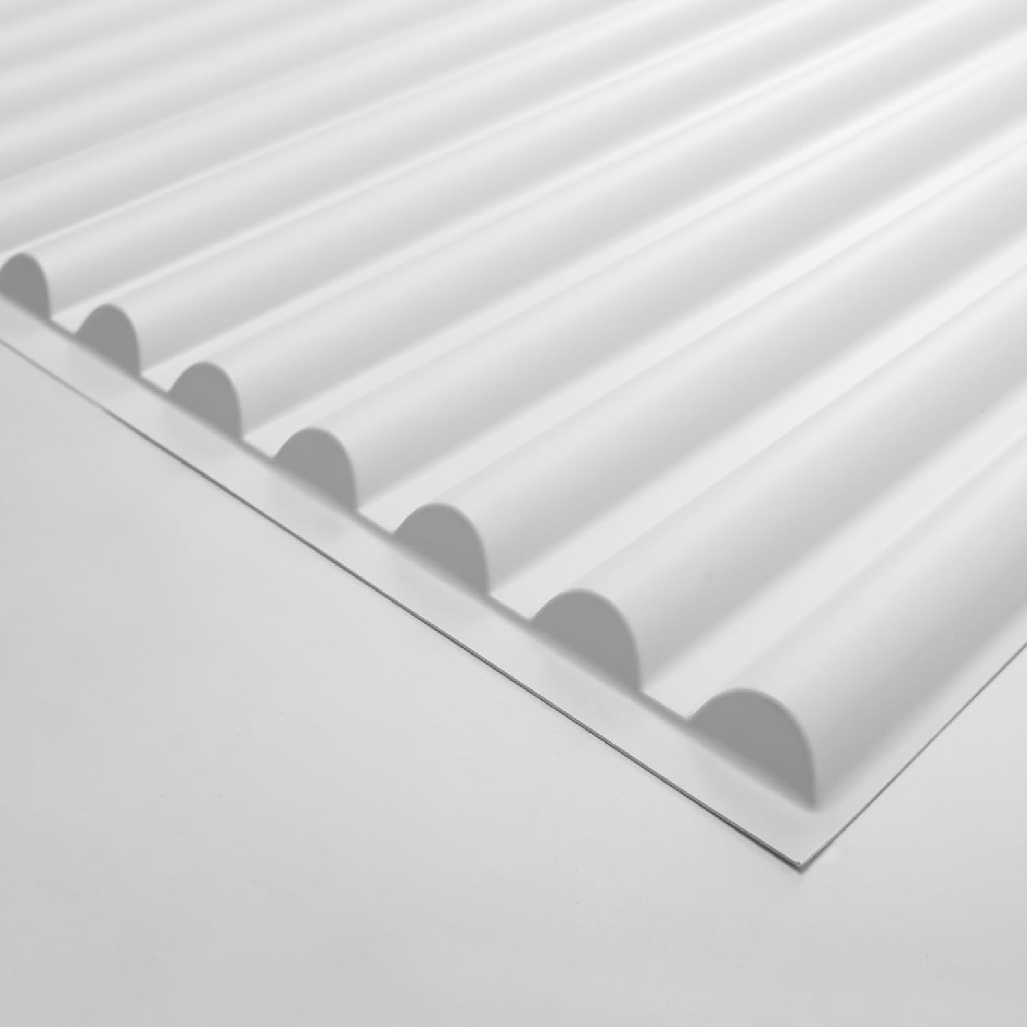 Art3d Azulejos de techo caídos de 2 x 4 pies en blanco, paneles de pared 3D de diseño semicilindro de 12 hojas para decoración de pared interior, 24