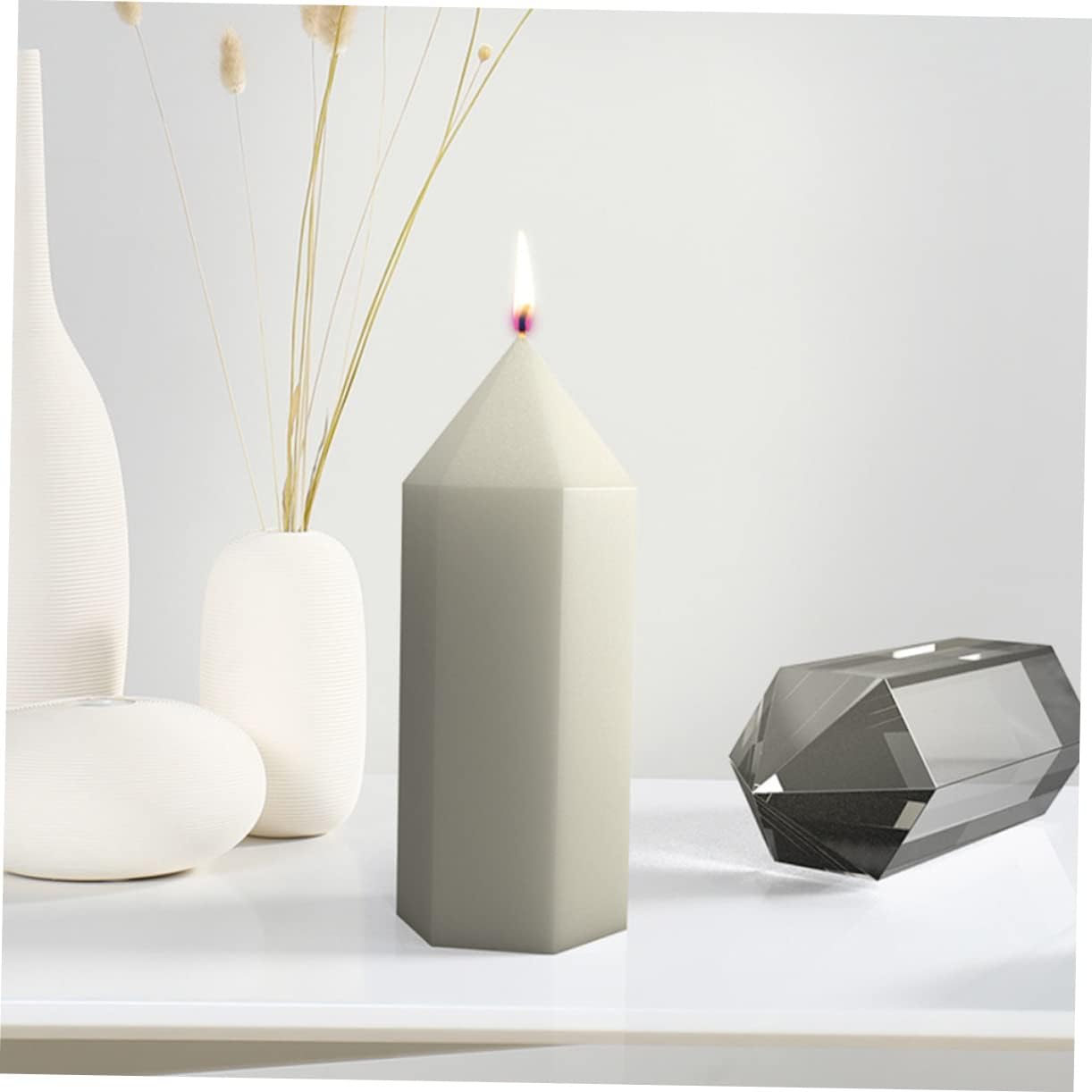 EXCEART Molde epoxi de cristal para el hogar, fabricación de velas, moldes de resina de silicona, moldes de vela de resina de silicona, moldes para