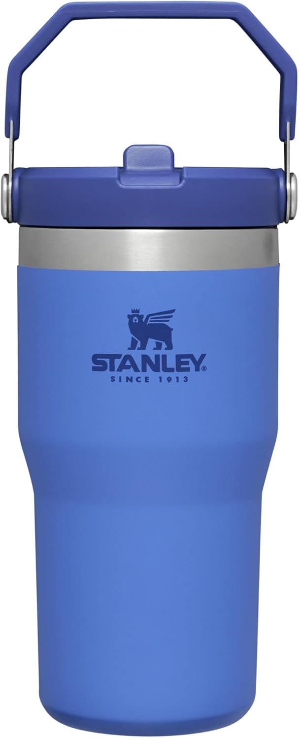 Stanley IceFlow – Vaso de acero inoxidable con popote, botella de agua aislada al vacío para casa, oficina o auto, vaso reutilizable con popote