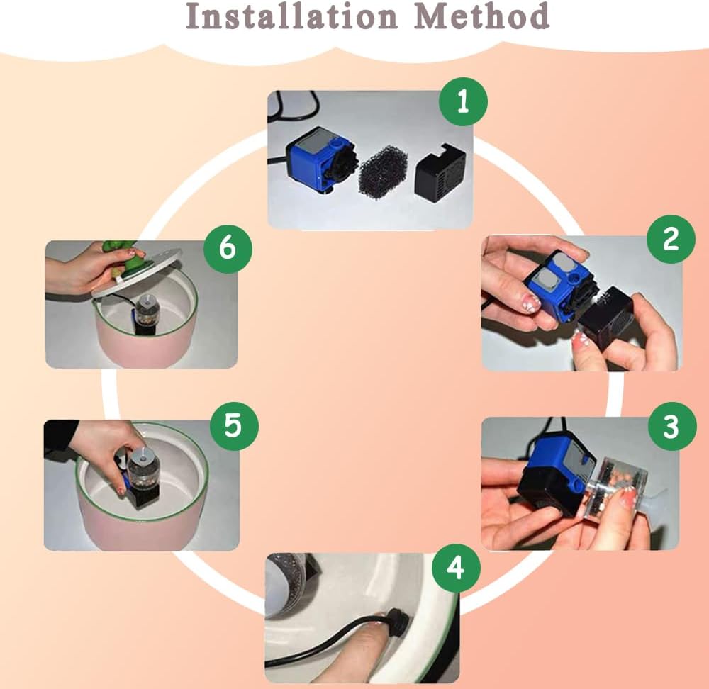 Bomba de fuente de agua de cerámica para gatos, bomba de fuente de agua para mascotas, para fuente de bebida para mascotas, dispensador de agua para