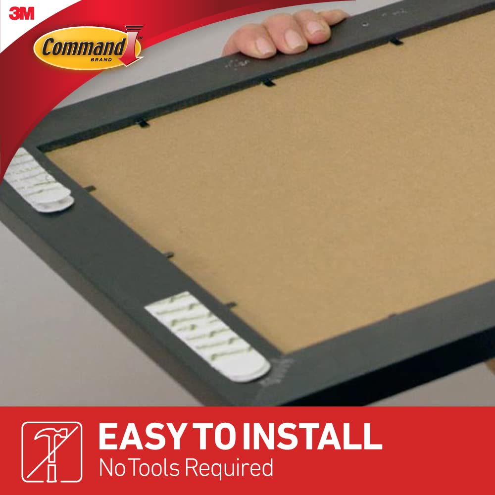 Command Tiras blancas para colgar cuadros de 12 libras, para decorar sin daños, uso en interiores (17201-4PK-ES) (paquete de 2)