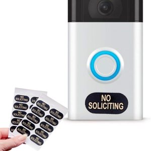 Letrero de no solicitar para casa, paquete de 20 calcomanías de no solicitar, letrero de no solicitud para timbre de video en anillo, impermeable, Letrero de no solicitar para casa, paquete de 20 calcomanías de no solicitar, letrero de no solicitud para timbre de video en anillo, impermeable,
