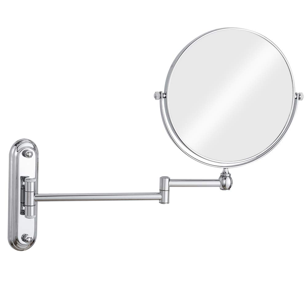GURUN Espejo de maquillaje con aumento de 8 pulgadas montado en la pared para baño con aumento 7X acabado cromado M1207 (8 pulgadas, 7X)