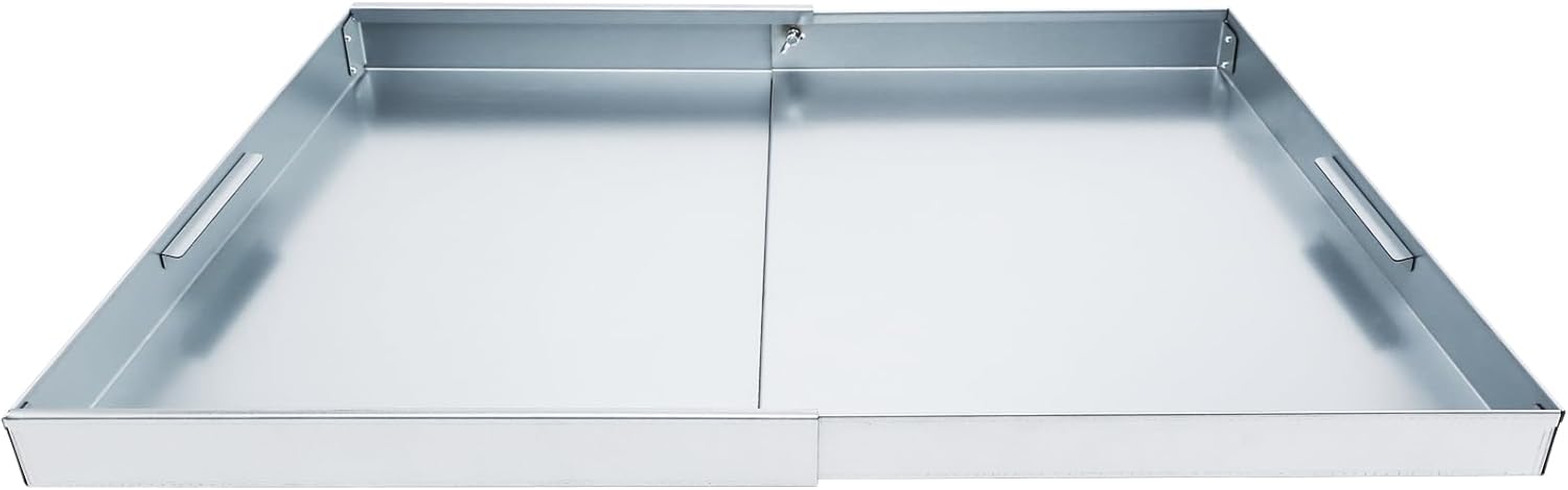 Uniflasy Bandeja ajustable para chimenea para colección de cenizas, soporte de brasas de acero galvanizado en el interior de accesorios de chimenea,