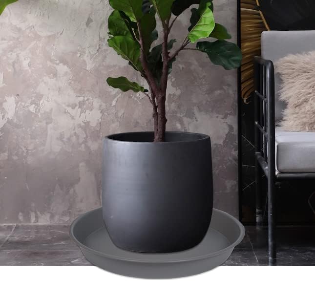 Paquete de 2 platillos para plantas de 18 pulgadas de 19 pulgadas (base de 16.6 pulgadas), bandejas de plantas para macetas, platillos de plástico