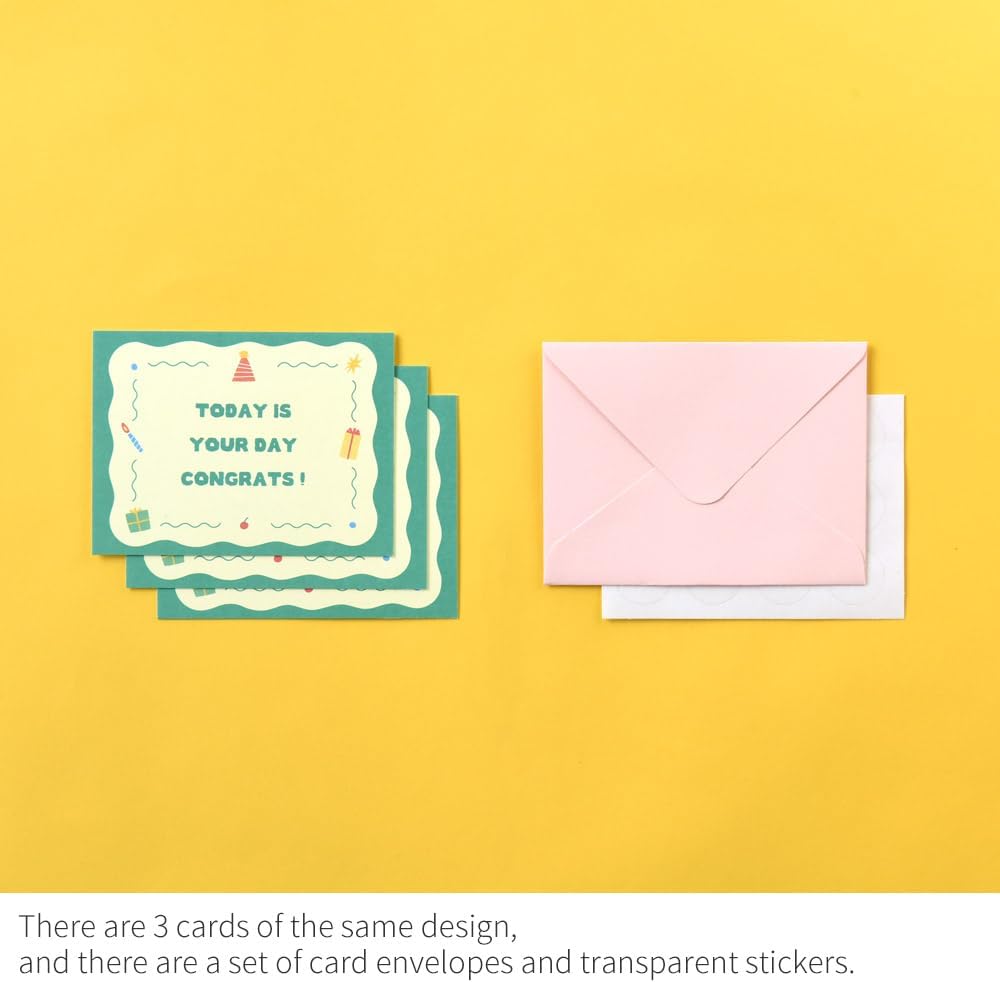 Monolike Tarjeta Día a día, Storytown Momo – Mezcla de 36 mini tarjetas individuales, 36 sobres, 36 pegatinas Paquete