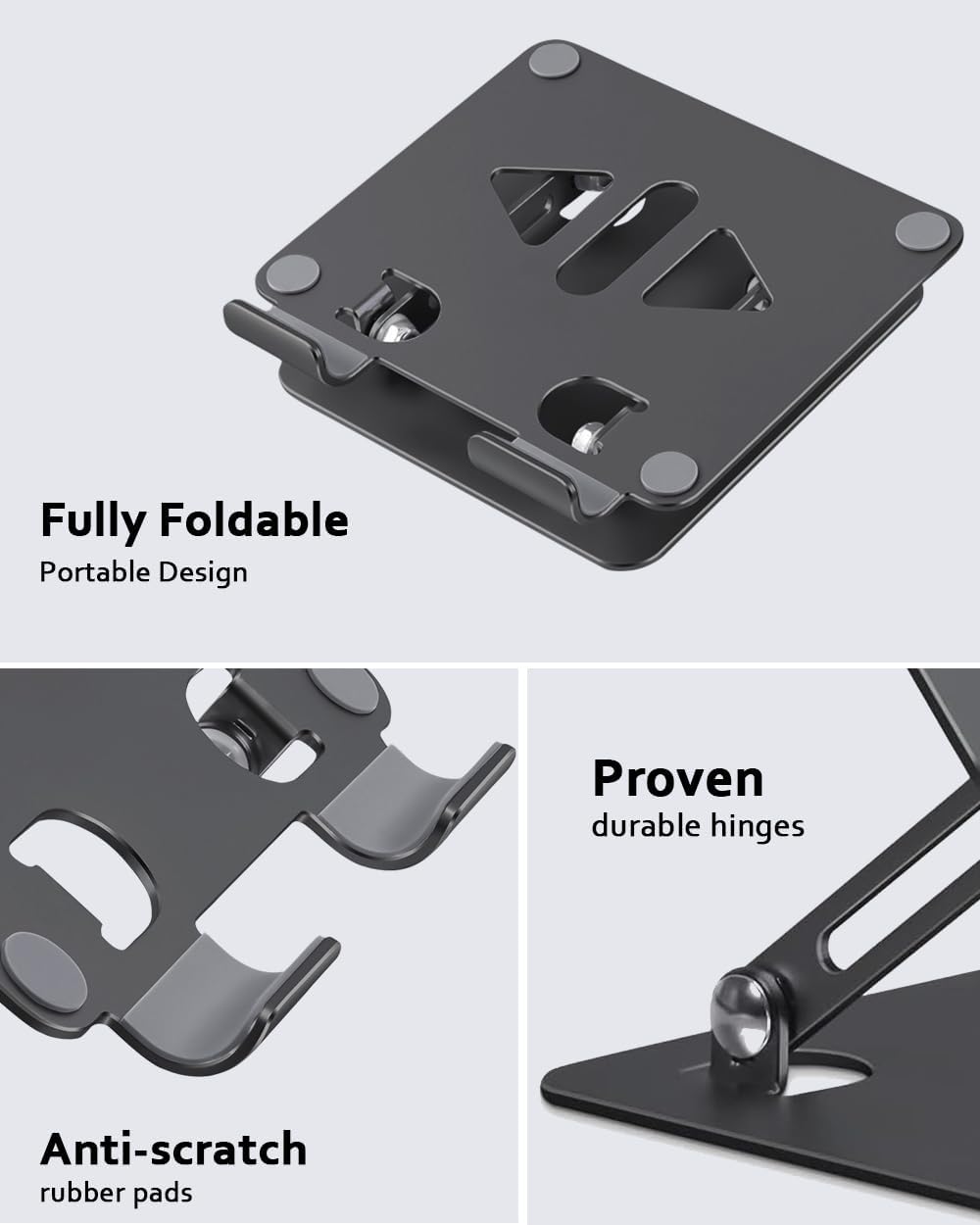 Soporte para tablet para escritorio, soporte ajustable para tablet de escritorio, soporte plegable de aluminio para iPad Pro 12.9, iPad Air Mini,