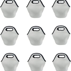 QOMOLANGMA 6 bolsas de almuerzo en blanco de sublimación de 11.8 x 11.8 pulgadas, bolsa de mano reutilizable con aislamiento térmico para alimentos QOMOLANGMA 6 bolsas de almuerzo en blanco de sublimación de 11.8 x 11.8 pulgadas, bolsa de mano reutilizable con aislamiento térmico para alimentos