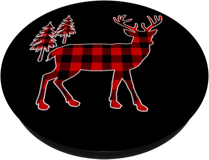 Camisa de reno a cuadros de reno de Navidad para hombre, PopSockets de Navidad intercambiables PopGrip