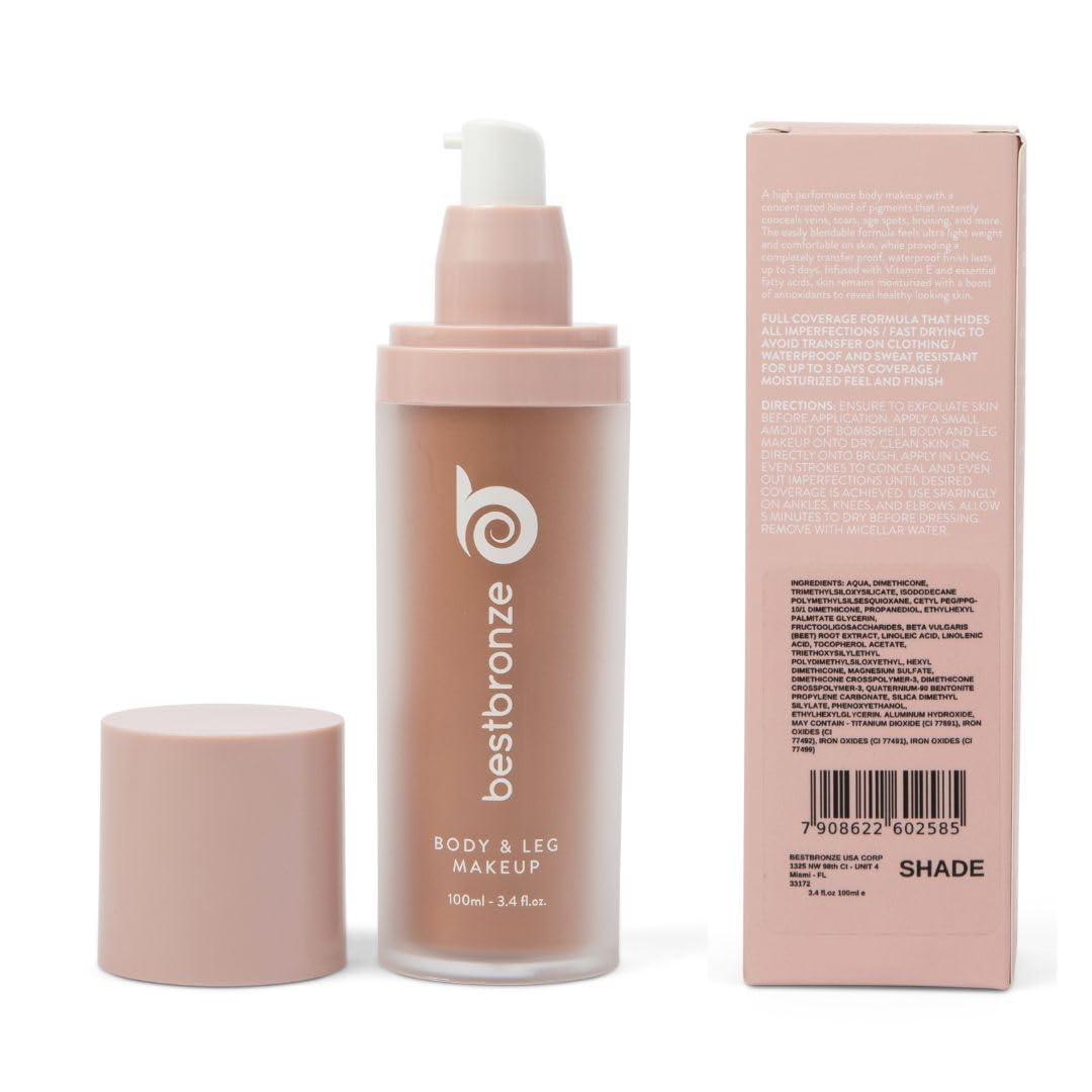 El mejor maquillaje de bronce Bombshell para cuerpo y piernas impermeable, base de cobertura completa y corrector para cubrir cicatrices, moretones,