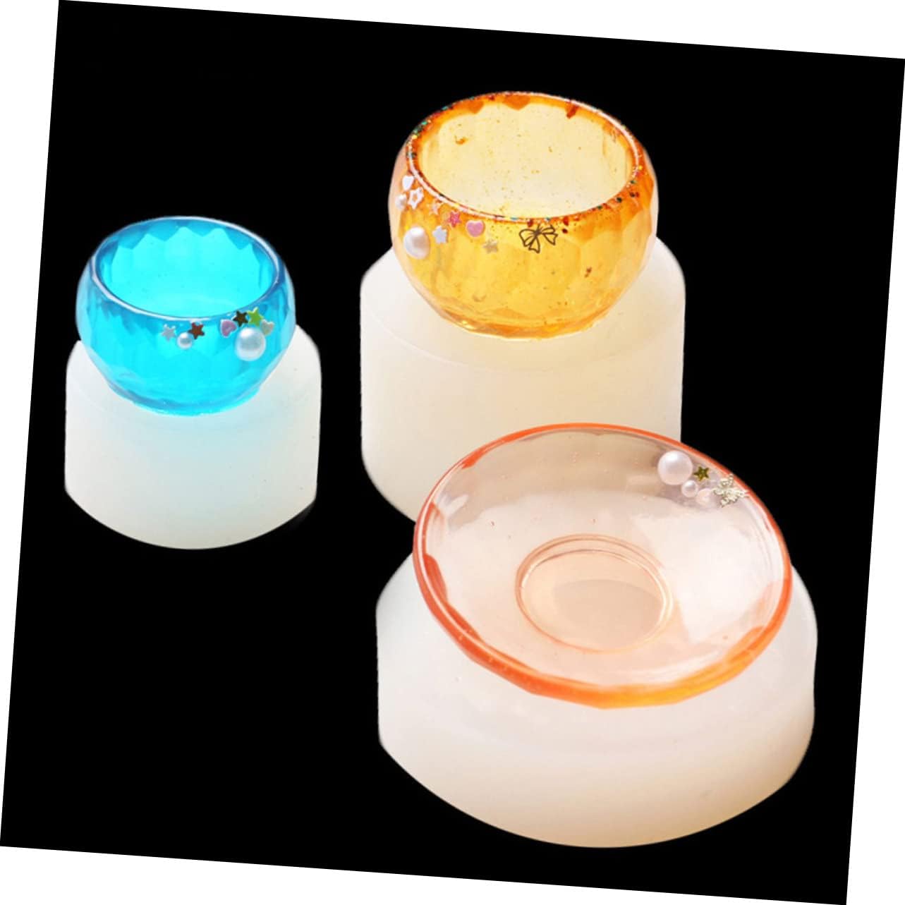 EXCEART Molde de silicona para joyería, molde de resina transparente, moldes de resina para manualidades, moldes de resina, recipientes de molde de