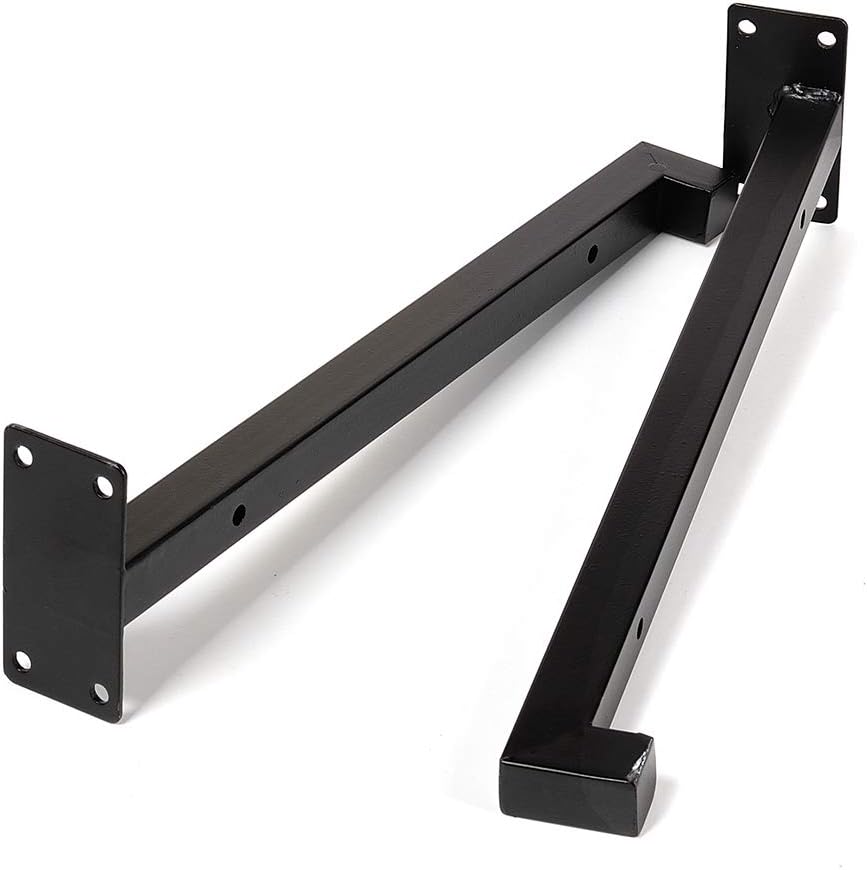 Soportes de estante de 14 pulgadas resistentes, soporte de estantes de metal negro con labio, soporte flotante industrial montado en la pared para