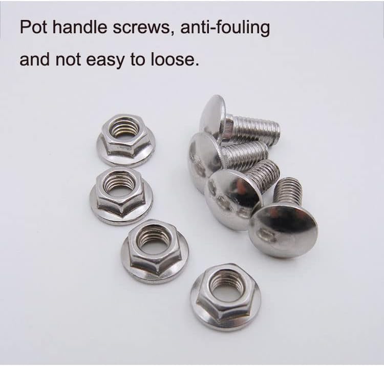 NentMent Paquete de 4 tornillos de mango de olla SaucePan Grip Tornillo de montaje M6x16mm reparación de bloqueo de fijación de repuesto para ollas