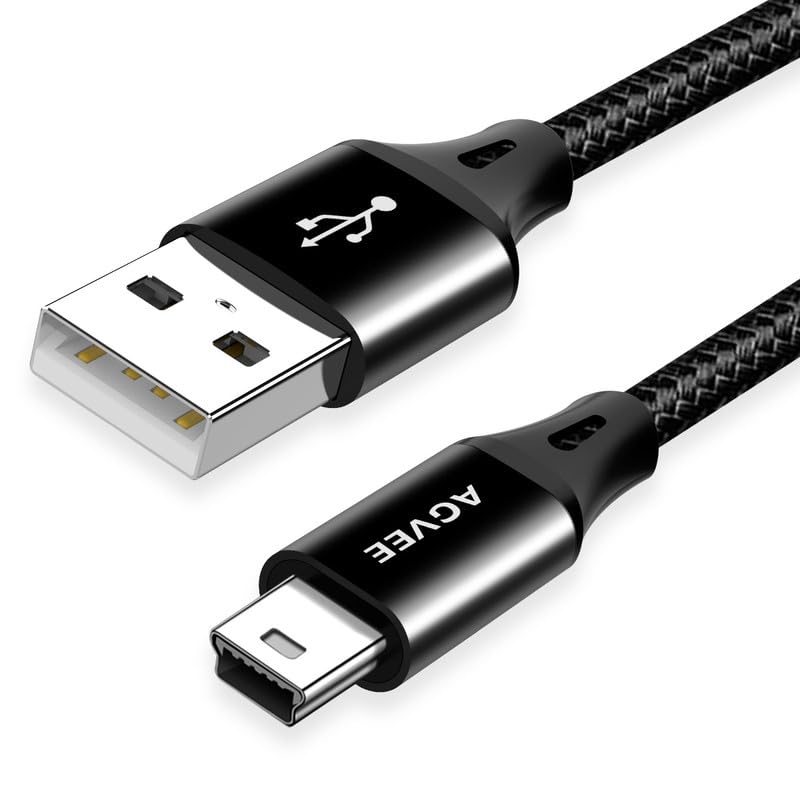 AGVEE Paquete de 2 cables de carga Gpsmap de repuesto de 10 pies para Garmin Nuvi GPS, cable de carga Gpsmap, TI-84 PlusCEC plateado, micrófono USB