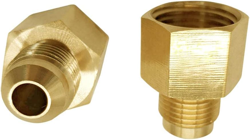 ANPTGHT Adaptador de tubo de latón para acoplamiento de gas de 38 pulgadas macho x 14 pulgadas NPT hembra reductor adaptador de tubo de gas propano