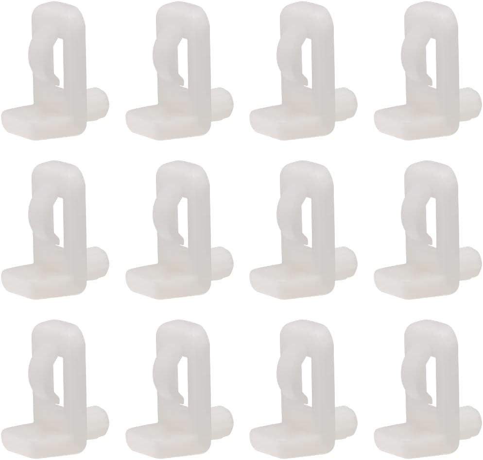 uxcell Clavijas de soporte de estante de plástico, 0.197 in de bloqueo de estante, mini clips de estante de gabinete, clavija de soporte de estante,