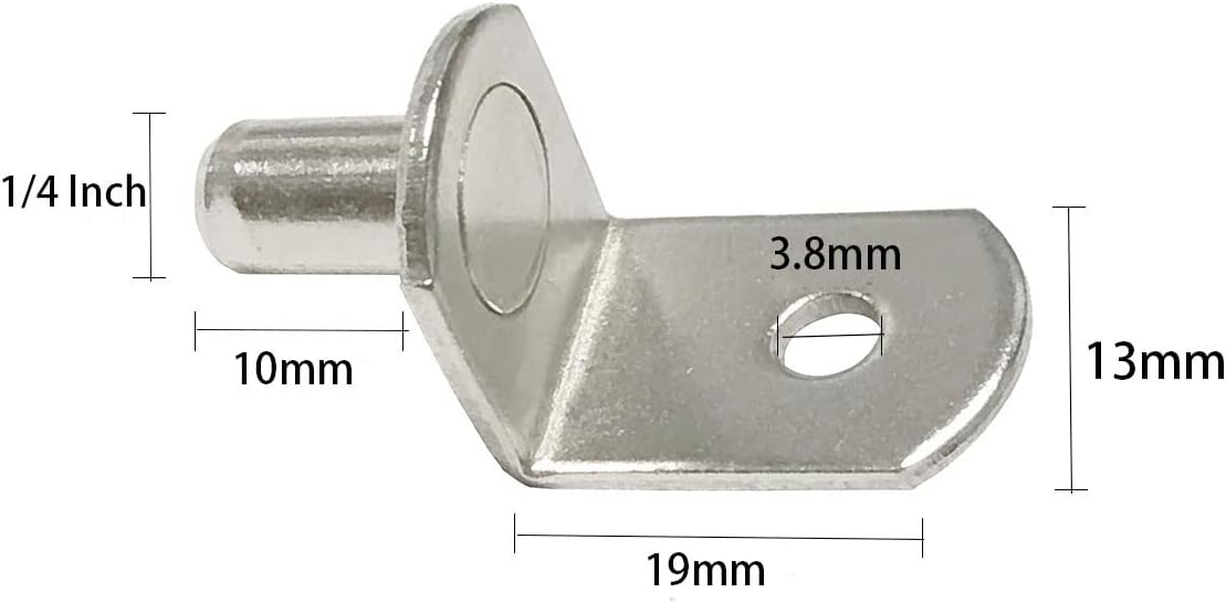 Pinzas para estantes de 14 pulgadas, 20 soportes en forma de L con agujero para gabinetes, estantes, Wodrob, muebles, niquelado
