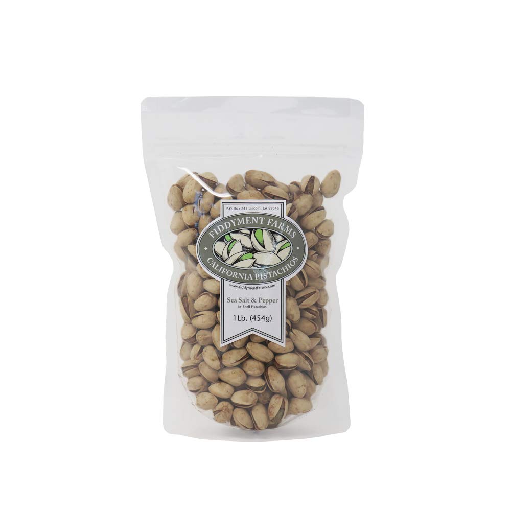 Fiddyment Farms 1 libra de pistachos con cáscara de sal marina y pimienta