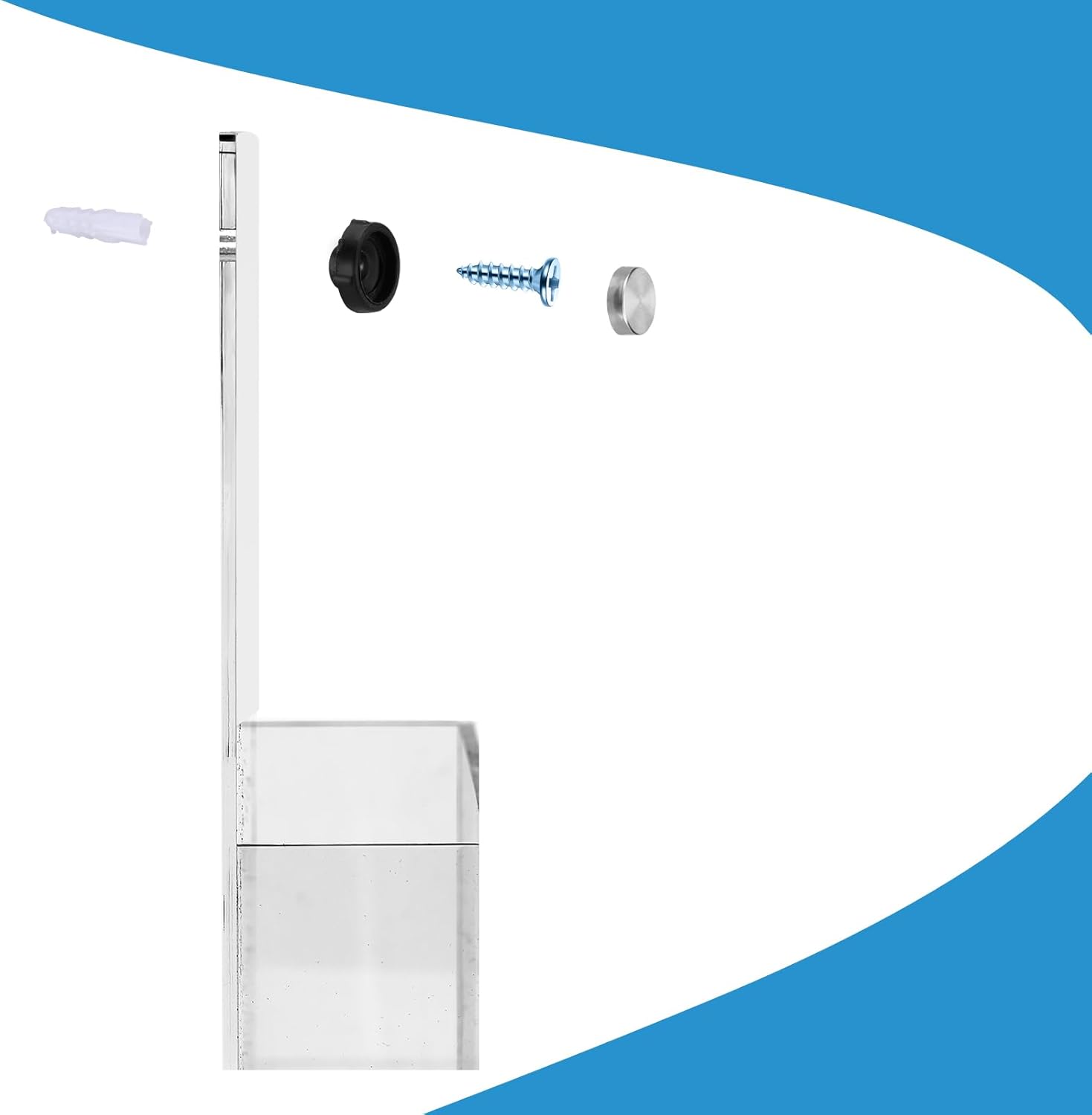 3 piezas de acrílico transparente soporte de pared para archivos de pared colgante de bolsillo de pared acrílico organizador de archivos de pared