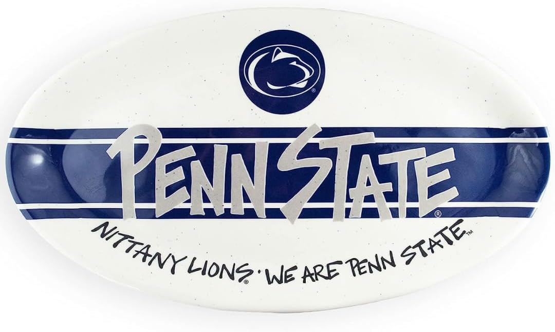 Magnolia Lane Penn State Nittany Lions – Plato ovalado de melamina de alta resistencia de 12 pulgadas para fiesta en estacionamiento, barbacoas,