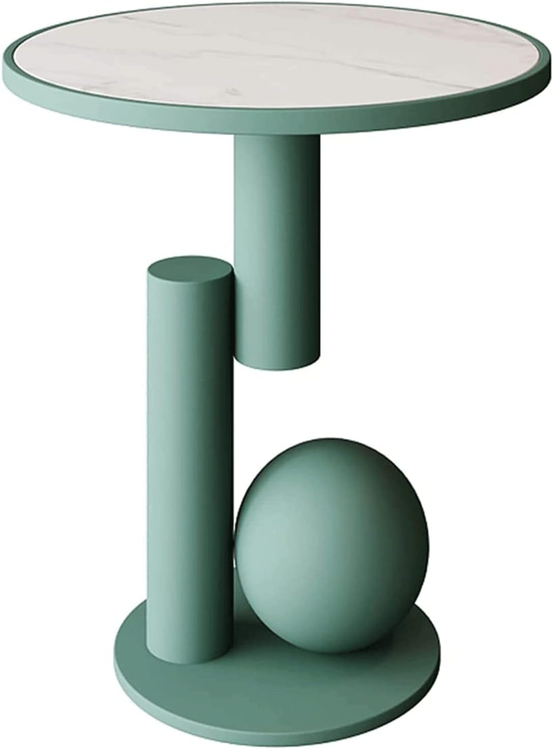 Mesa de Centro Mesa de centro creativa de pizarra de 21.7 pulgadas de altura, mesa auxiliar para sofá, marco de metal, moderna y minimalista, mesita