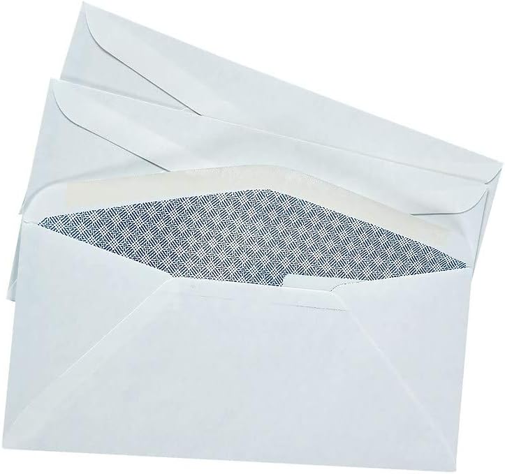 Sobres de factura sin 9 – Tinte de seguridad de doble ventana, caja de 500 sobres