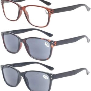 JOSCHOO Gafas de lectura, paquete de 5 lentes de calidad para lectores de calidad, bisagra de resorte, color negro, de diseñador moderno para JOSCHOO Gafas de lectura, paquete de 5 lentes de calidad para lectores de calidad, bisagra de resorte, color negro, de diseñador moderno para
